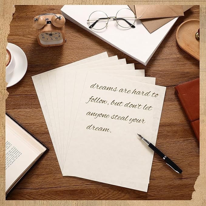 Epakh 300 Pcs Old Age Parchment Paper 8.5 x 11 Inch Standard Letter Vintage Colored Old Parchment Double Side Printing Paper (Light Gray)