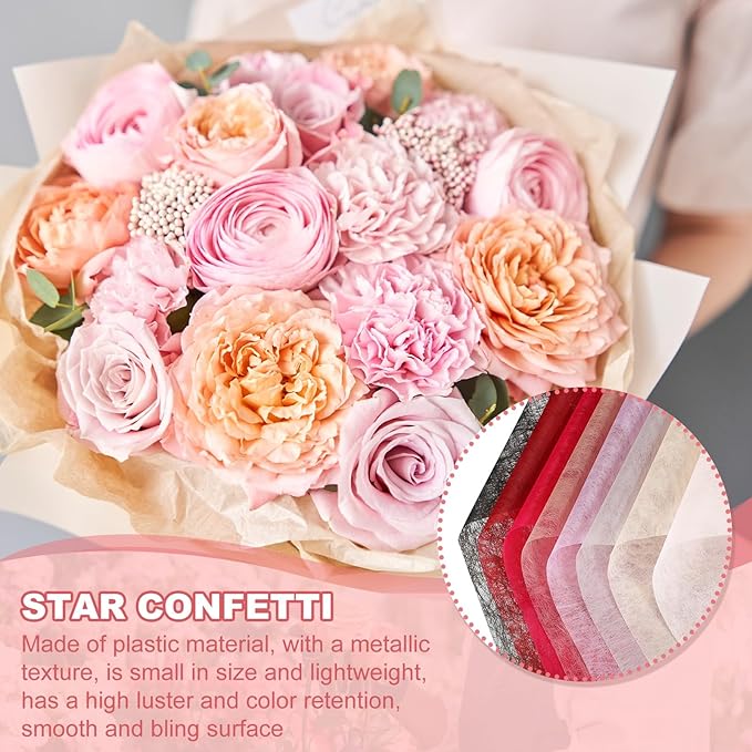 YELARXI Flower Wrapping Paper, Cotton Wrapping Flower Paper, Non-Woven Waterproof Floral Bouquet Wraps - Fitting for (Florist Supplies/Gift) 11.8 x 11.8 Inch & 38 Pack & Light Pink