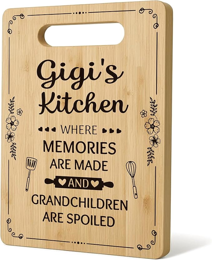 Gigi Gifts Cutting Board Chopping Board, Gifts for Gigi, Gigi Gifts for Grandma, Best Grandma Gifts, Grandma Kitchen Gifts, Gigi Grandma Decorative Bamboo Cutting Board for Kitchen