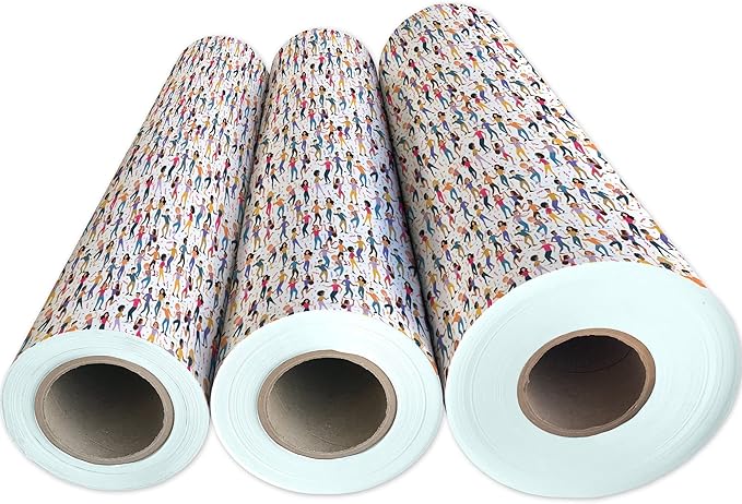 Jillson Roberts Bulk Gift Wrap, Everyday Gift Wrapping Supplies, Dance Party, Full Ream 833 feet x 30 inches