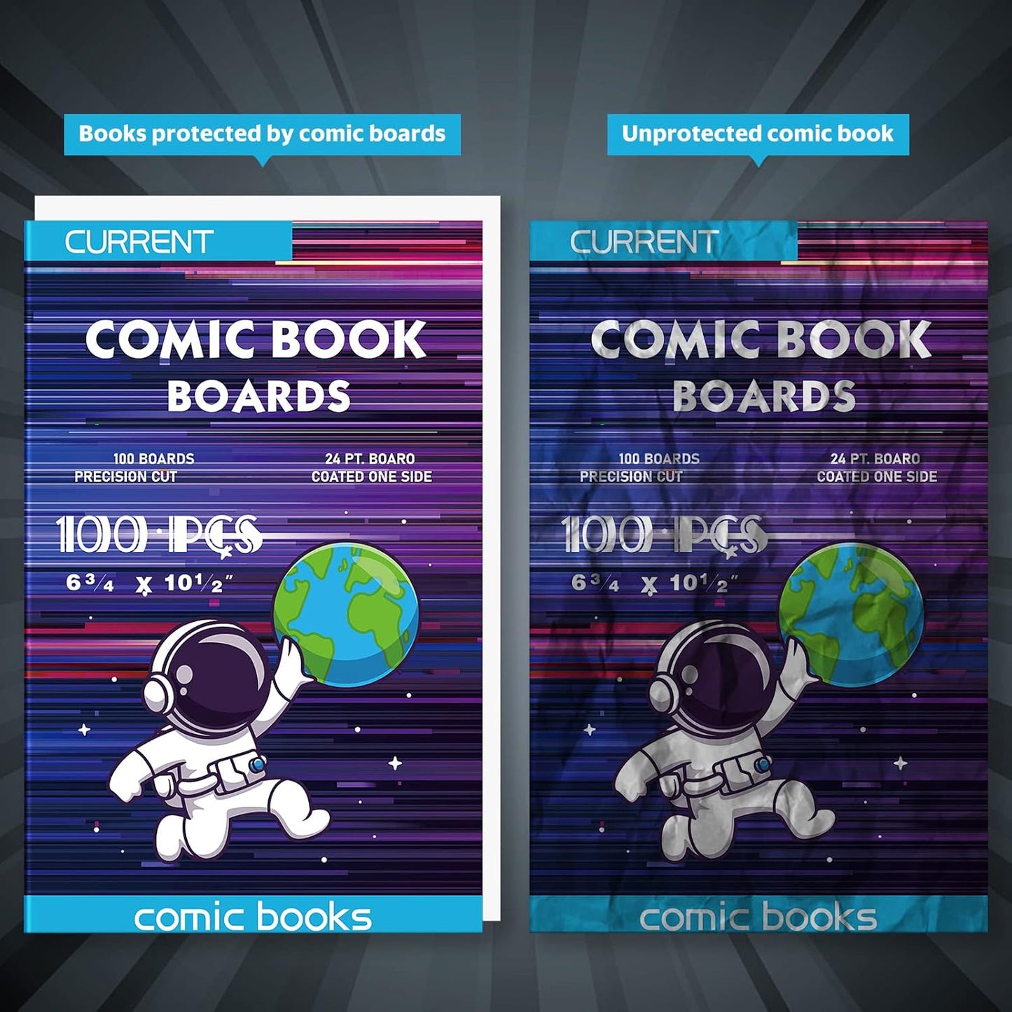 YSCare Comic Book Boards - Acid-Free, Thick & Durable Current Size Boards | 100 Count (White)