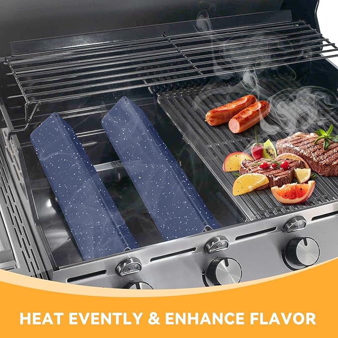 7635 15.3 Inch Flavorizer Bars for Weber Spirit I & II 200 Series Spirit E210 S210 E220 S220 Gas Grill with Front-mounted Control Panels, Porcelain Steel, 3 PCS, for Weber Spirit Grill Parts