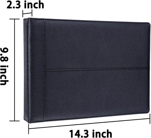 Antner 7-Ring Business Checkbook Binder - PU Leather Organizer with Zipper Pouch | Holds 600 Checks, Black