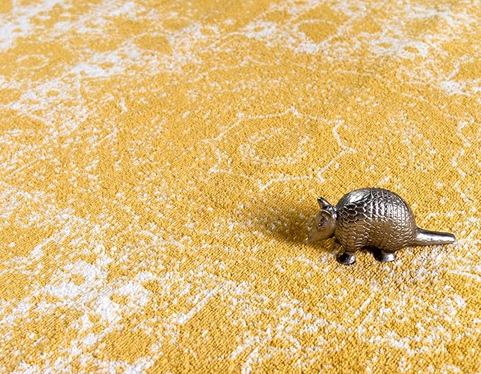 Unique Loom Bromley Collection Area Rug - Wells (2' x 3' 1" Rectangle, Yellow/ Ivory)