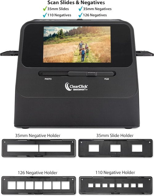 ClearClick QuickConvert 2.0 Photo & Film Scanner - Scan 4x6 Photos & 35mm Negatives - 22 Megapixels, No Computer Needed