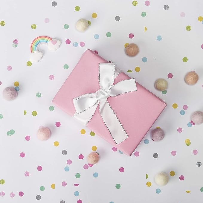 RUSPEPA 30"x 393"(32.8') Pink Kraft Wrapping Paper Large Jumbo Roll, Recyclable Light Pink Gift Wrap Paper for Wedding Gift Wrapping, Table Cover, Craft Supplies, Mother's Day Bouquet Flower, 80GSM