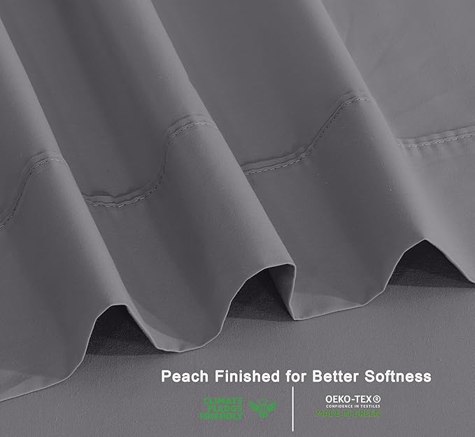 RUVANTI 100% Organic Cotton Sheets California King, Percale Weave, GOTS Certified, 4-Piece Set, Deep Pocket 13", Crisp & Breathable, Soft Durable Bedding, Sábanas Algodón Orgánico – Silver Filigree
