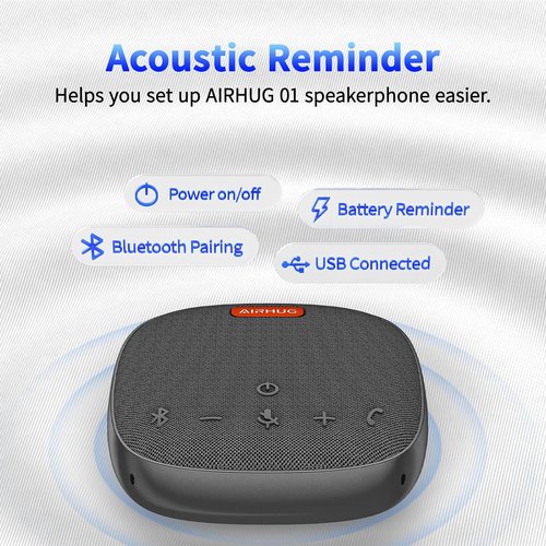 AIRHUG Bluetooth Conference Speaker - 360° Voice Pickup, Advanced Noise Reduction, USB-C | Compatible with Zoom & MS Teams