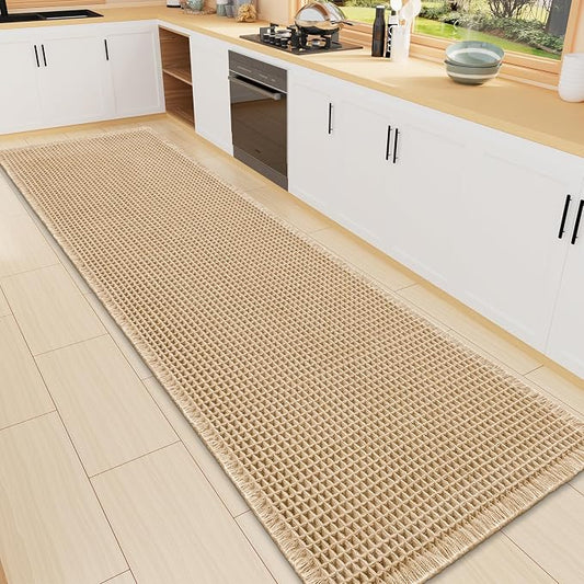 Smiry Waffle Bath Mat 72x16, Extra Soft Absorbent Bathroom Rugs, Non Slip Machine Washable Quick Dry Bath Rugs for Bathroom Floor, Tub, Shower, Home Decor Accessories, Brown