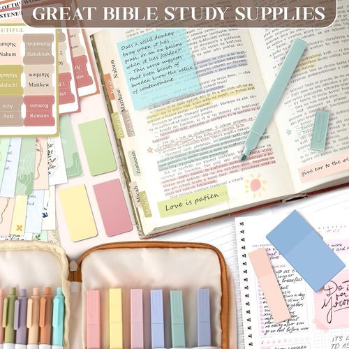 Bible Journaling Kit by Bible Study Supplies - No Bleed Highlighters, Pens & Storage Bag | Ideal Christian Gifts for Women