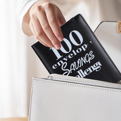 NICOOTH A5 Savings Challenge Book - 100 Envelopes Money Saving Binder for Easy and Fun Saving