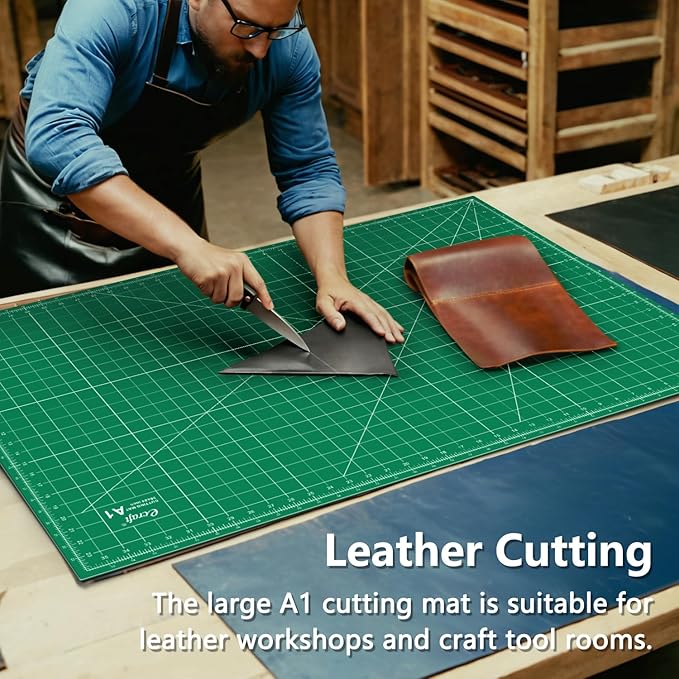 Ecraft 24"x36" Self-Healing Sewing Mat: Large Double Sided Green 5-Ply Hobby Mat, A1 Rotary Cutting Mat for Sewing, Quilting & Fabric Crafts