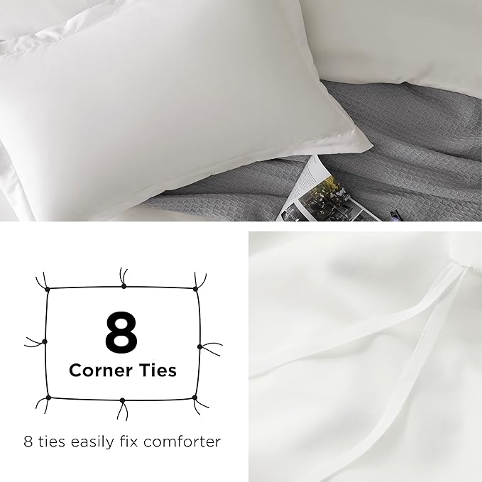 Bedsure Duvet Cover Twin/Twin XL Size - Soft Double Brushed Bedding Set for Kids & Adults, Zipper Closure, 2 Pieces, Includes 1 Duvet Cover (68"x90") & 1 Pillow Sham, NO Comforter, Ivory White