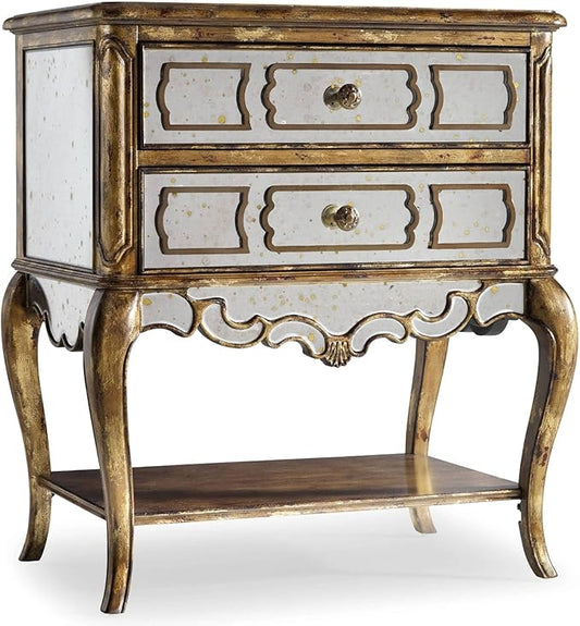 Hooker Furniture Bedroom Sanctuary Mirrored Leg Nightstand-Bling