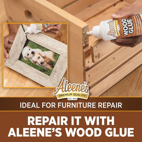 Aleene's Wood Glue - Sandable & Stainable Bond for Permanent Hold | Nontoxic, Fast Drying, 4 fl oz