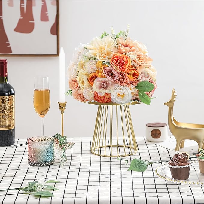 Artificial Flowers Combo, Fake Flowers for DIY Tables Centerpieces Baby Shower Bridal Shower Wedding Bouquet Arrangements Party Candle Holder Cake Decor Flower Home Decorations