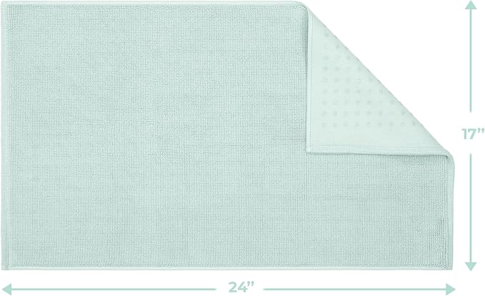 Cotton Paradise 100% Cotton Turkish Bathmat Rug, Soft Absorbent Quick Dry Non Slip, 17x24 Bathmat Rug, Mint Green