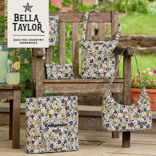 Bella Taylor Quilted Bible Cover - Large Floral Charcoal Case for Women’s Study Bible