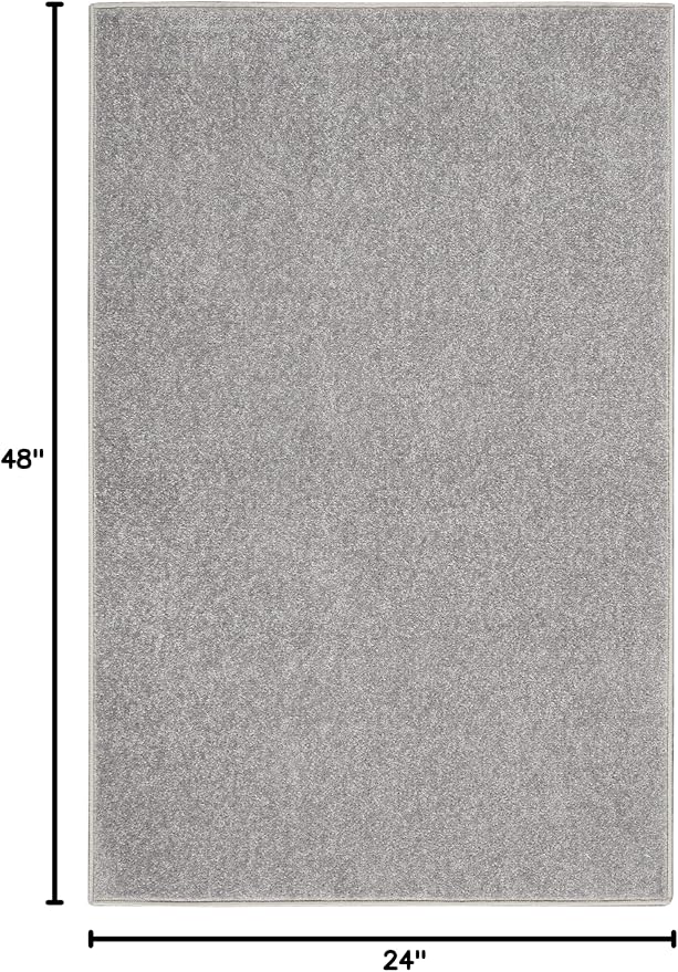 Nourison Home Nourison Essentials Silver Grey 2' x 4' Area Rug - Easy Clean, Non Shedding, Bed Room, Living Room, Dining Room, Kitchen (2' x 4')