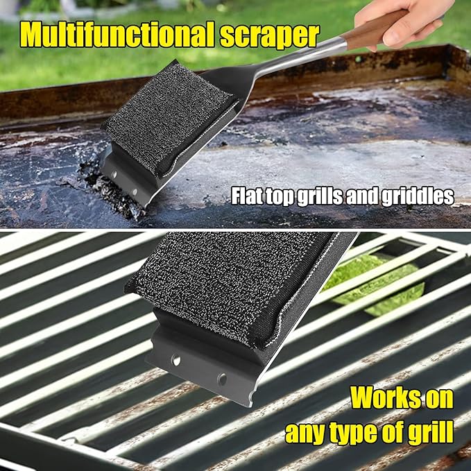 XUDAKAIXIN BBQ Replaceable Scraper Cleaning Head, Durable for Cast Iron or Stainless-Steel Grates, Barbecue Cleaner (Only Replaceable Cleaning Head No Grill Brush)
