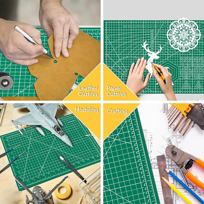 2 Packs Self Healing Cutting Mat 12" x 18" Rotary Cutting Sewing Mat A3, 5-Ply Cutting Board for Crafting, Sewing, Scrapbooking, Quilting and Precision Cutting