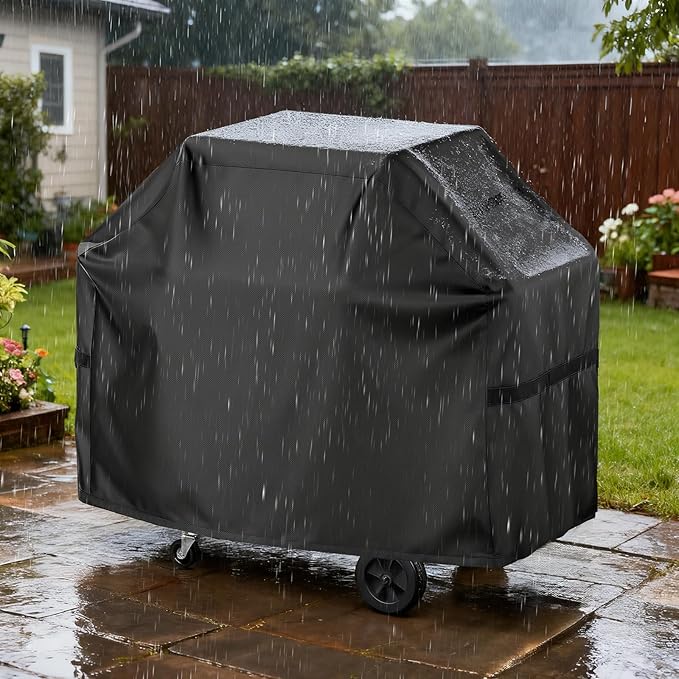 LBTING Grill Cover, 60-inch Heavy Duty 300D Oxford Waterproof Windproof UV Resistant BBQ Gas Grill Cover for Outdoor Barbecue Fit Most Brands Weber, Brinkmann, Char Broil, Holland