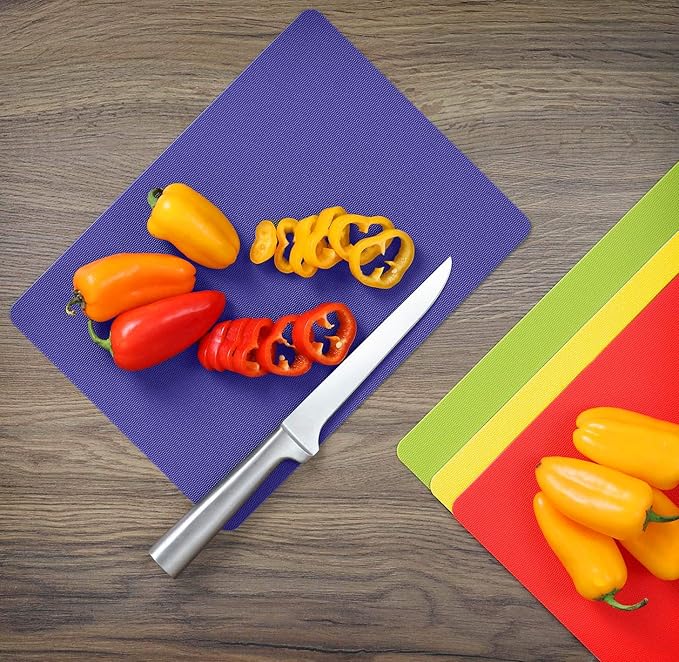 Dexas Heavy Duty Grippmat Flexible Cutting Board Set of Four 8 x 11 inches