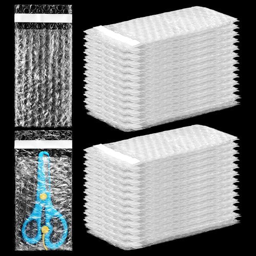 Frienda 300 Pcs Clear Bubble Cushion Bags - Double Wall Shockproof Packing Pouches (3" X 5")