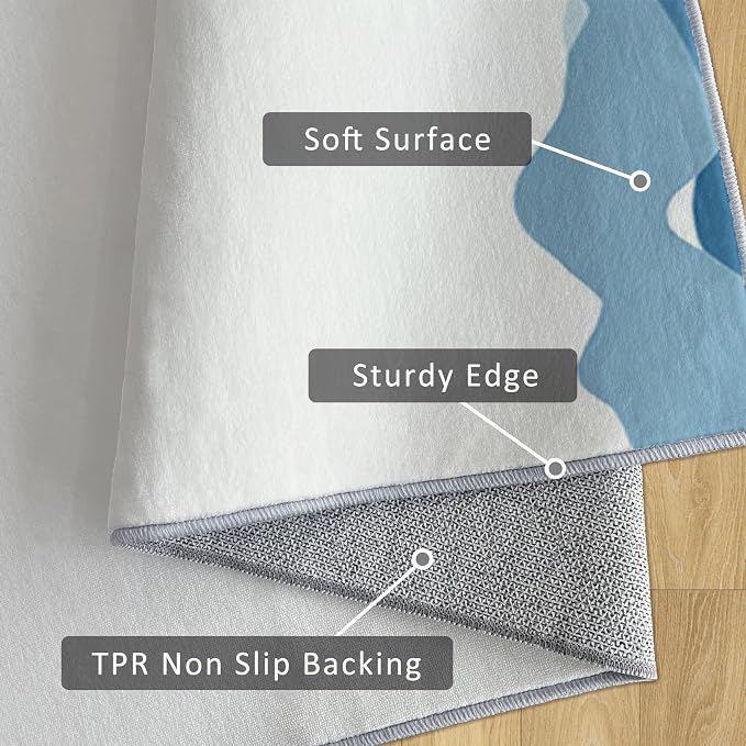 Boho Sunshine Runner Rug 2x5, Japanese Landscape Design, Modern Coastal Area Rug Washable Hallway Rugs Non-Slip Floor Carpet Runner for Bedroom, Narrow Hallway, Kitchen Aisle