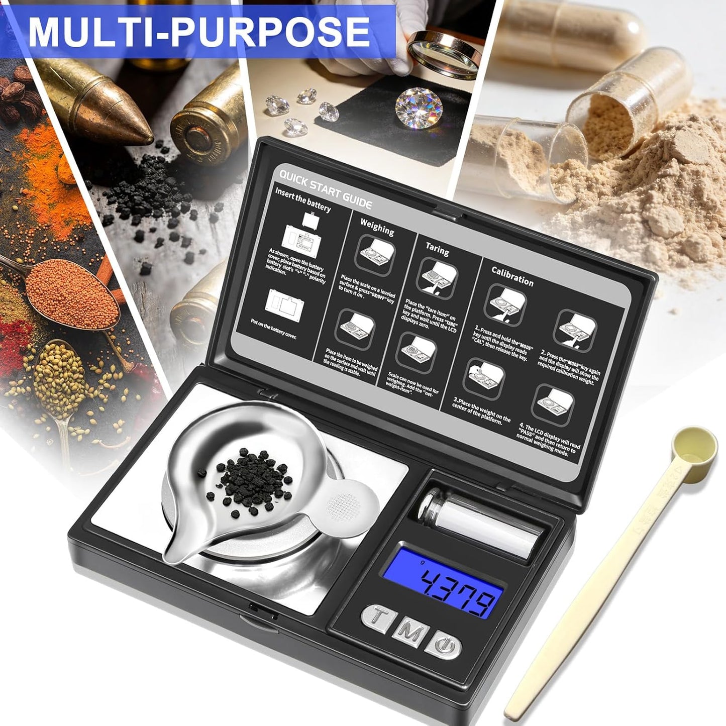THINKSCALE Milligram Scale - 50g Capacity | Precision Digital Jewelry Scale for Gold, Gems & More