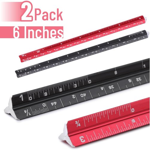 Mr. Pen | Pocket Size Ruler - 6 Inch, 2 Pack Small Architectural Scale for Precision Measurements