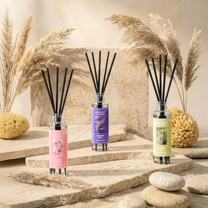 Airkeep Reed Diffuser Oil Refill/Jasmine Lily/3.38 oz / 1 Pack/Air Freshener & Aromatherapy Essential Oil Blend for Home Fragrance – Scented Refill Oil for Bathroom, Bedroom & Home Decor