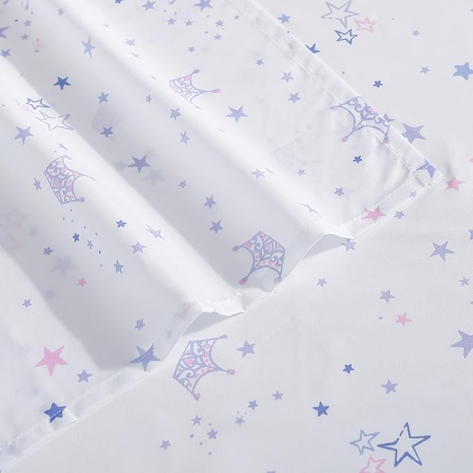 Laura Ashley Kids - Full Sheets, Soft Wrinkle-Resistant Toddler Bedding Set, Fun & Whimsical Bedroom Decor, Ideal Girl Room Essentials (Dancing Stars Purple, Full)