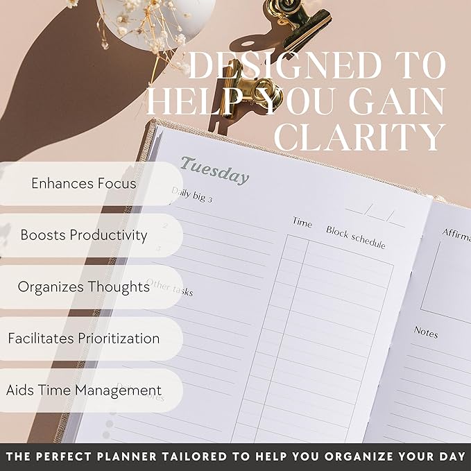 The ADHD Planner for Adults - Undated Daily & Weekly ADHD Journal for Disorganized People, 90 Days - Habit Tracker, Record Emotions & Mood - Academic Goals - Structure & Focus for Adults Brains