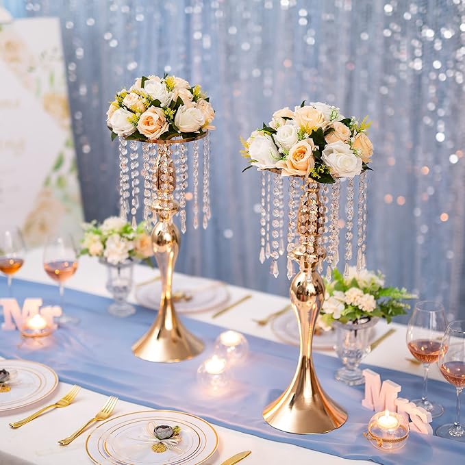 Flower Centerpieces for Wedding Tables: Wedding Table Decorations Peachy Champagne & White Flower Balls Centerpieces for Engagement Cerebration Party Center Pieces 2 Packs