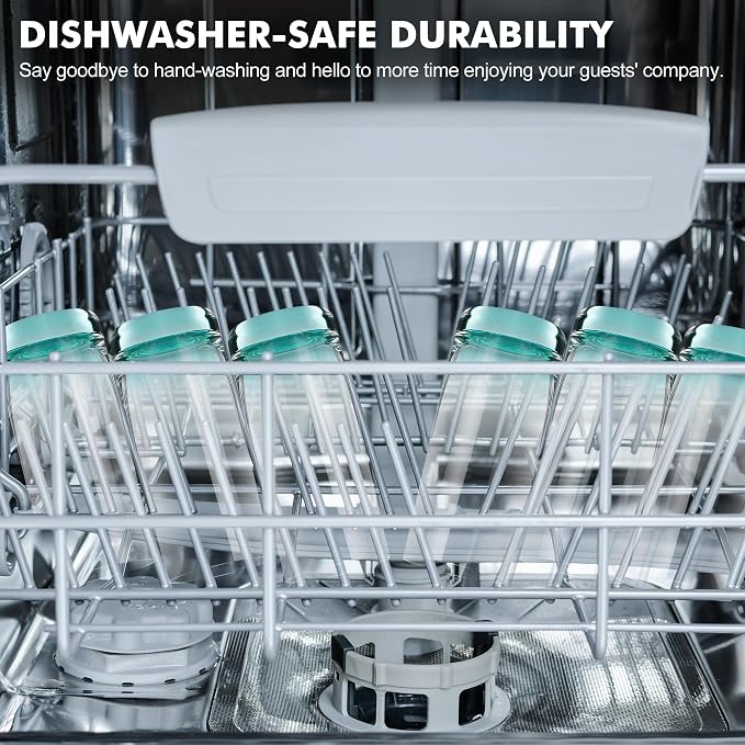 Green Highball Glasses Set of 6,13oz Drinking Glass Cups for Mixed Drink Cocktail, Beer, Mojito, Water and Juice,Thick Tall Crystal Glassware for Kitchen, Restaurant, Home Bar and Parties