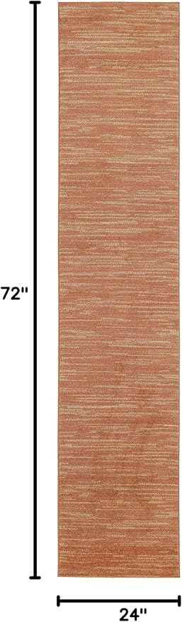 Nourison Home Nourison Essentials Rust 2' x 6' Area Rug - Easy Clean, Non Shedding, Bed Room, Living Room, Dining Room, Kitchen (6' Runner)