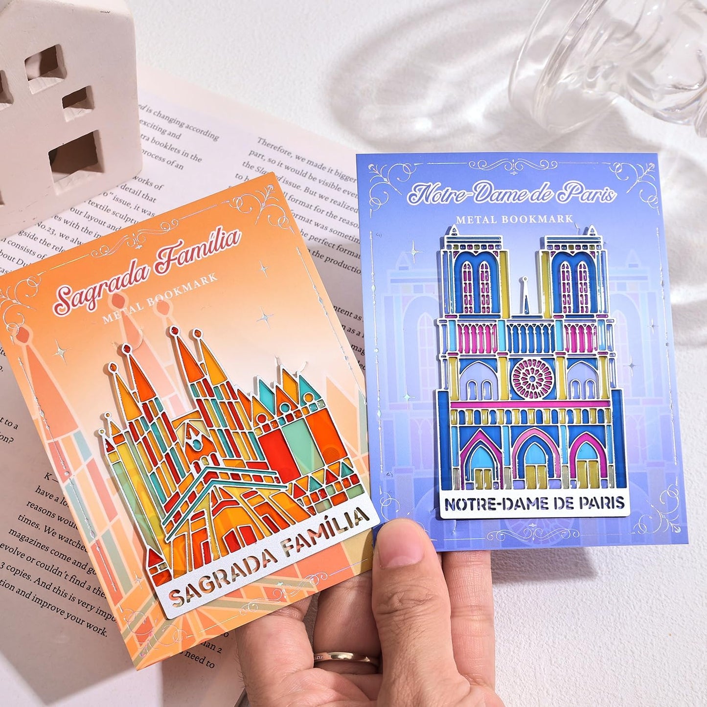 Skiennix Metal Bookmarks - Cute Transparent Design | Aesthetic Bookmarks for Readers, Students & Teachers