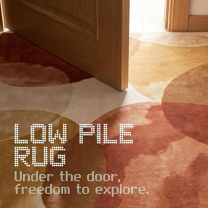 GraceSway 6x9 Area Rug, Modern Abstract Watercolor Rug in Rust Orange and Mustard Yellow, Faux Cashmere Ultra Soft Short Pile, Machine Washable, Non-Slip, for Living Room, Bedroom