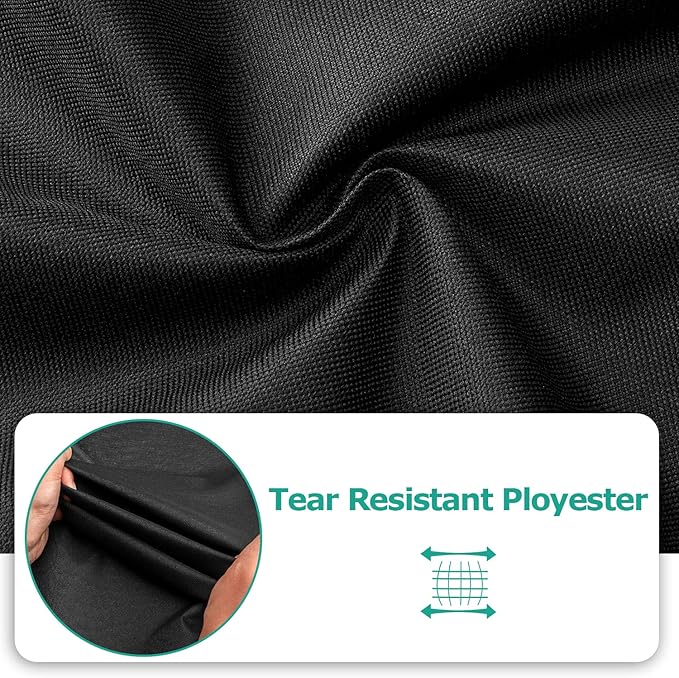 SunPatio Grill Cover 55 Inch, Outdoor Heavy Duty Waterproof Barbecue Gas Cover, UV & Fade Resistant, All Weather Protection Compatible for Weber Charbroil Nexgrill Kenmore Grills and More, Black