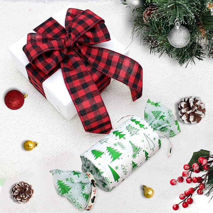 ZMCINER 160 Sheets Christmas Tissue Paper Assorted Christmas Tissue Paper for Gift Wrapping, Christmas Gift Boxes and Wine Bottles