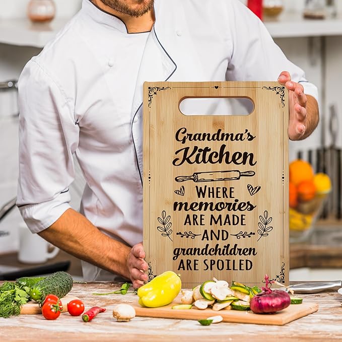 Gifts for Grandma, Grandma Cutting Board Chopping Board, Best Grandma Gifts, Grandma Christmas Birthday Gifts, Grandma Gifts from Grandkids, Grandma Kitchen Gifts Bamboo Cutting Boards