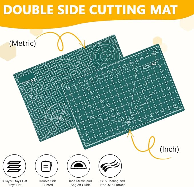 6 Pack Self Healing Cutting Mat 12" x 18" Rotary Cutting Sewing Mat Double Sided 5 Layers Craft Board for Sewing Crafts Hobby Fabric Precision Scrapbooking Project