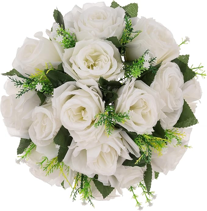 Flower Centerpieces for Wedding Tables: Wedding Table Decorations White Flower Balls Centerpieces for Engagement Cerebration Party Center Pieces 6 Packs