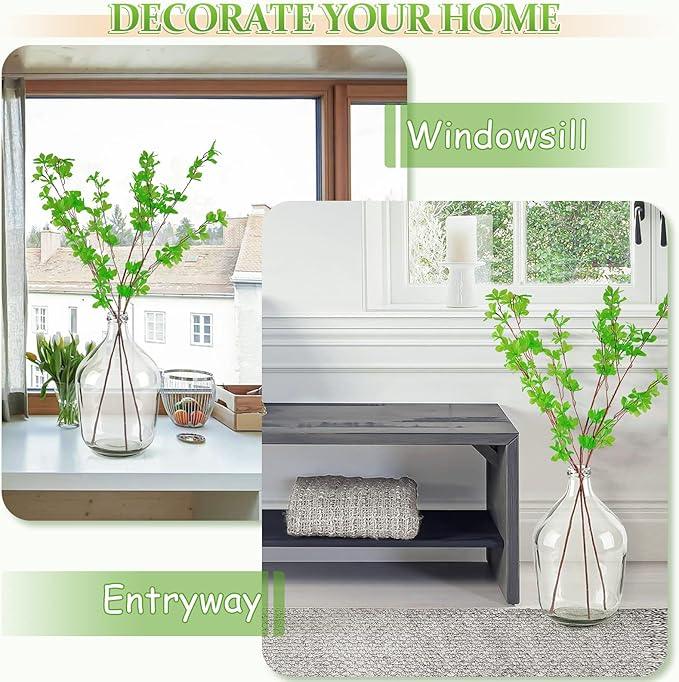 Clear Glass Vase Tall Farmhouse Vase for Branches Glass Vases for Centerpieces in Home Decoration (L)
