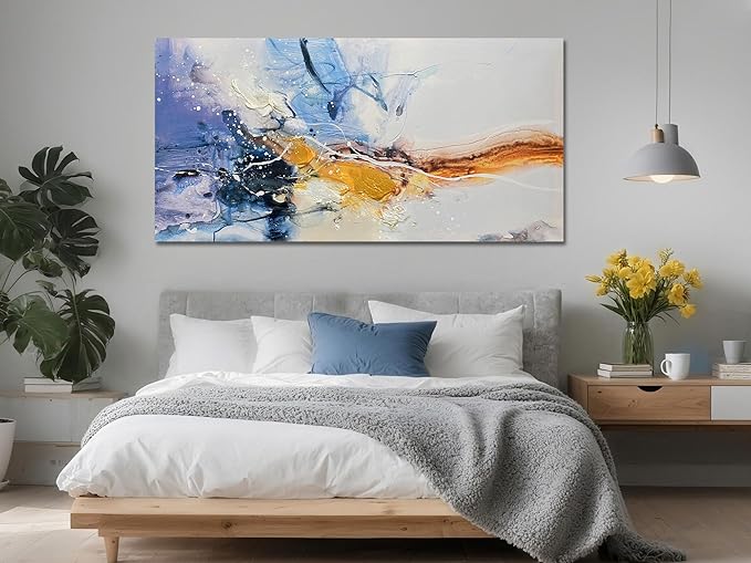 Ardemy Abstract Wall Art Extra Large Bedroom Canvas Wall Decor Living Room Modern Textured Pictures Paintings Artwork for Walls Kitchen Dining Room Home Office, 58"x29"