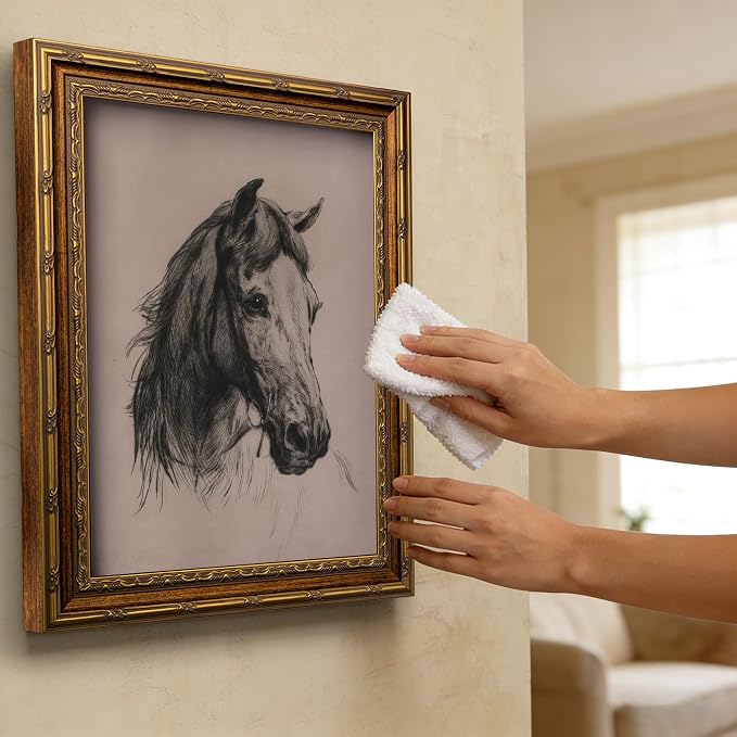 Vintage Gold Framed Horse Sketch Canvas Wall Art Retro Horse Wall Decor Vintage Farmhouse Animals Sketch Print Artwork Retro Rustic painting Picture for Farmhouse Bedroom Living Room 12X16in