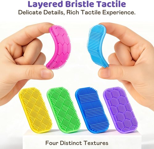 Bristle Tactile Sensory Calm Strips - Soft & Gentle Suction Cup Fidget Toys for Kids | 8PC Set for Autism & ADHD Relief