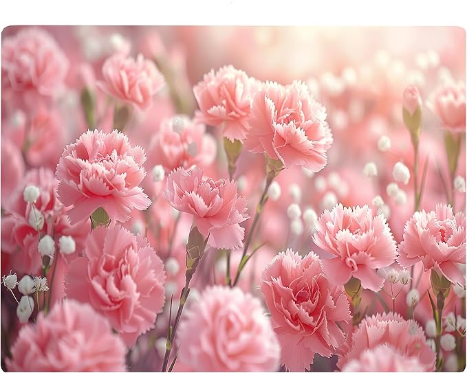 Pink Carnation Floral Pattern Flower Love Kitchen Glass Cutting Board Decorative Valentine's Mother's Day Gift For Her Flowers (Pink Carnation)