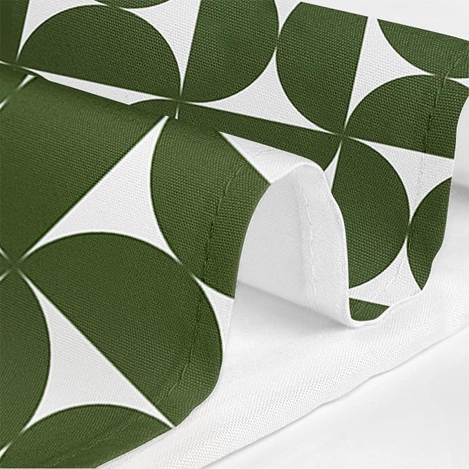 MEHOFOND Vintage Green Shower Curtain Modern Mid Century Abstract Geometric Bathroom Curtain Boho Retro Classic 1950S 60S Bathtub Decor Fabric Waterproof Bath Curtain with 12 Hook 72x72 Inch